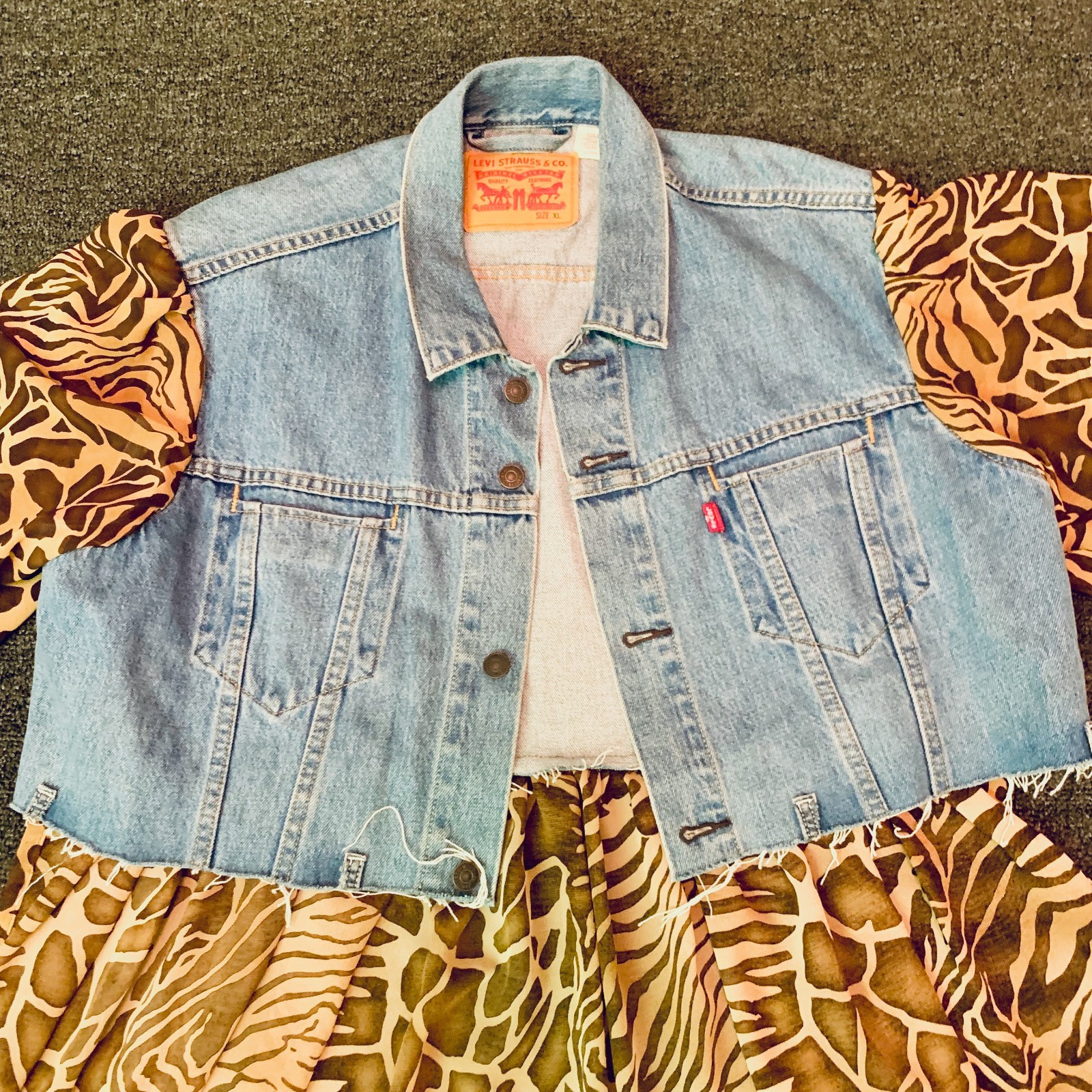 Levis Beach Dress Cover Up Womens XL Custom Jacke… - image 2