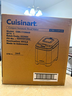Cuisinart CBK-110NAS Compact Automatic Bread Maker 12 Programs Gluten-Free 2lb