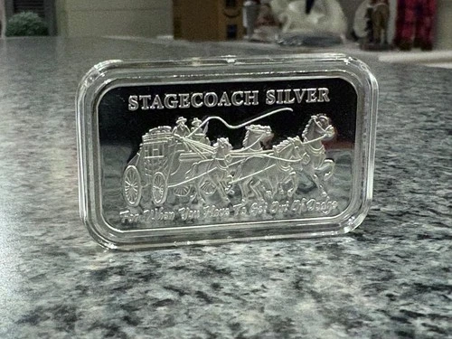 NW TERRITORIAL MINT Stagecoach Silver 1oz .999 FS Proof Like Divisible Bar