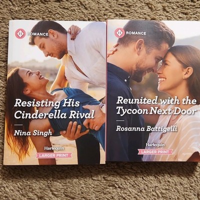 Harlequin Resisting His Cinderella Rival & Reunited Tycoon Paperback Romance La 