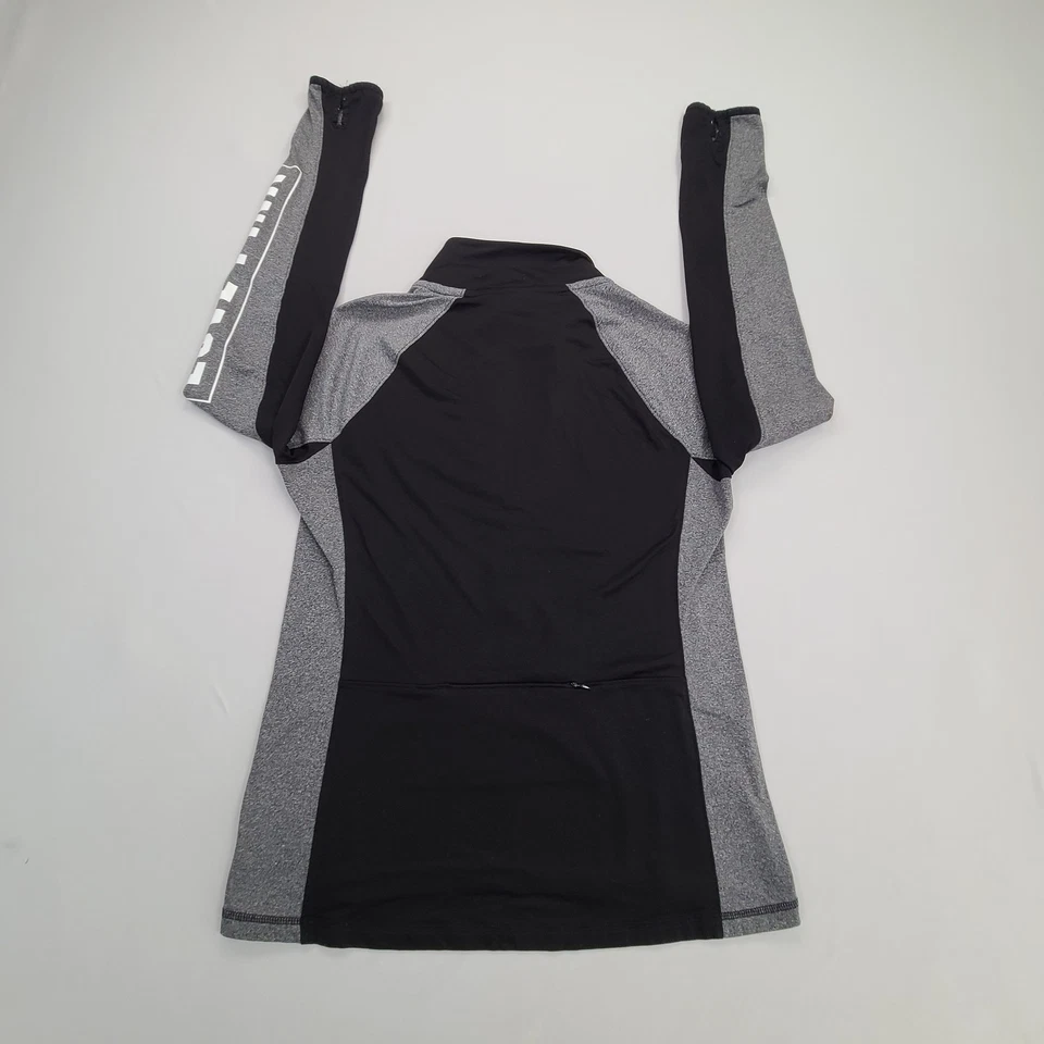 Chaqueta ROSA Victoria's Secret Mujer Mediana Negra Gris Chaqueta Activa Cuarto Cremallera Foto 2 de 4