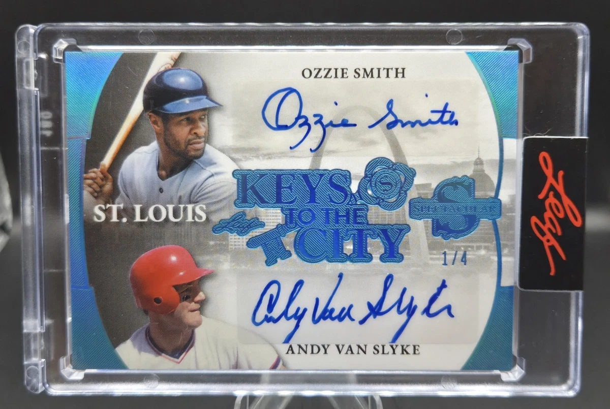 Leaf Ozzie Smith Autographed Baseball Sports Trading Cards