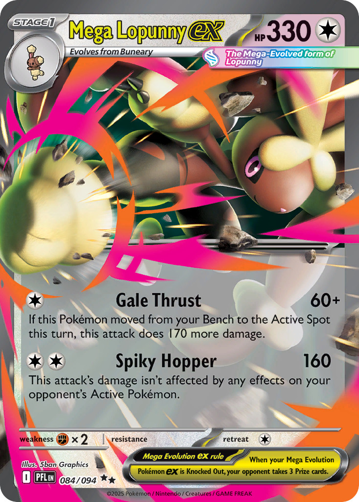 Pokemon Mega Lopunny ex Phantasmal Flames 84/94 Holofoil Near Mint English