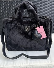 Juicy Couture Faux Fur Tote In Black