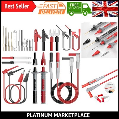 25 STCK. Silikon Multimeter Kabel Kit mit austauschbaren vergoldeten Sonden, alle...
