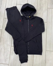 NWT Ralph Lauren Men’s Full Tracksuit Set Hoodie & Jogger Pants Black  -M-XXL