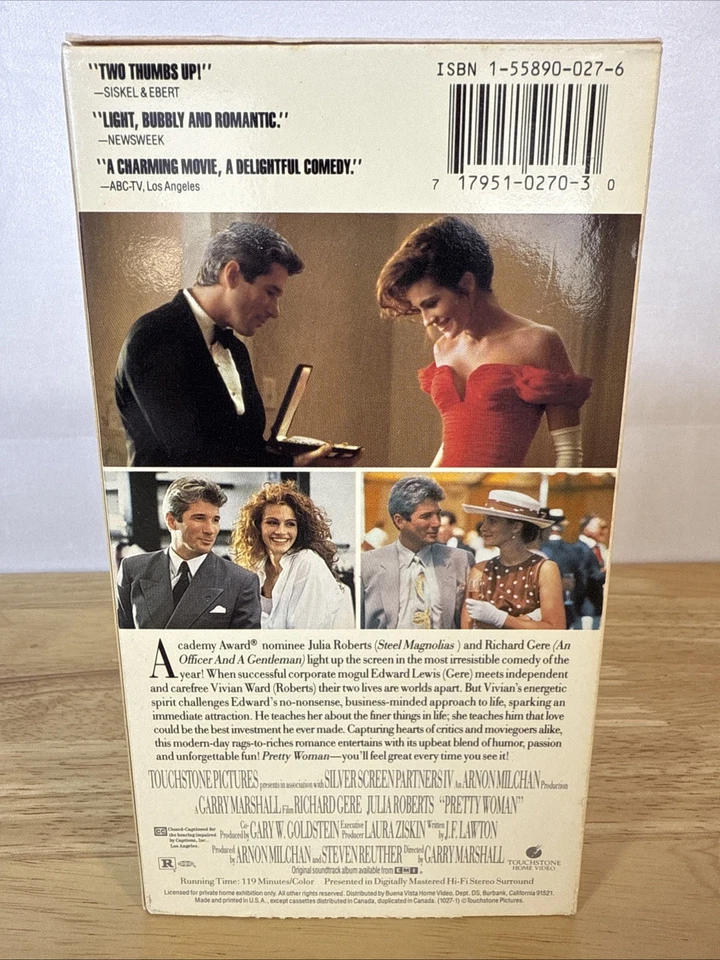 Pretty Woman (VHS, 1990) Richard Gere Julia Roberts Foto 2 de 4