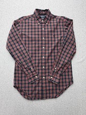 Ralph Lauren Shirt Mens Small Red Navy Plaid Long Sleeve Button Down Pony Logo