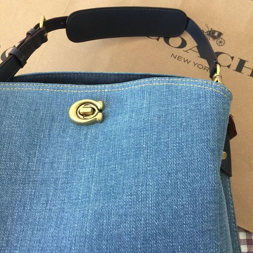 COACH Willow Shoulder Bag CS243 Indigo Denim Blue Shoulder Bag Outlet New - Picture 3 of 10
