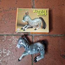 Vintage Collectable Wind-Up Jumping Zebra Toy - with Box