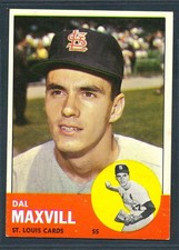 1963 Topps #49 DAL MAXVILL St. Louis Cardinals ~ VG-EX to EX wrinkle