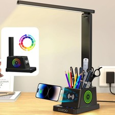 Desk Lamp,LED Desk Lamps for Home Office,Wireless Charger Small Desk Lamp wit...