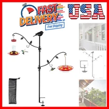Deck Pole Bird Feeding Station Kit, Porch Multi Hook Bird Feeder Hanging Kit ...