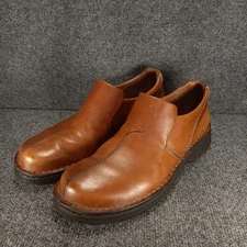 Clarks Shoes Men's 11.5 M Brown Leather Split Toe Casual Slip On Loafers