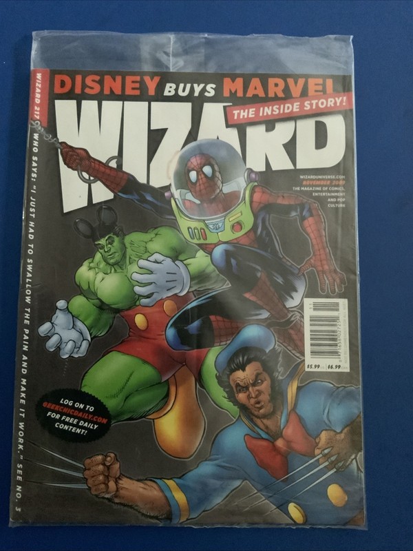 Wizard Magazine #217 Nov 09 Disney Buys Marvel Spider-Man Hulk Wolverine Sealed