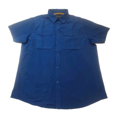 Brothers Sons Men's Size XL Blue Short Sleeve Button Up Casual Outdoor Adult Top