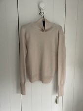 MASSSIMO DUTTI Blush Sz XS Wool & Cashmere Ribbed Neck Open Back Sweater