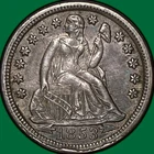 1853 Seated Liberty Dime Almost Uncirculated AU+ Coin, Faint Cleaning #29663
