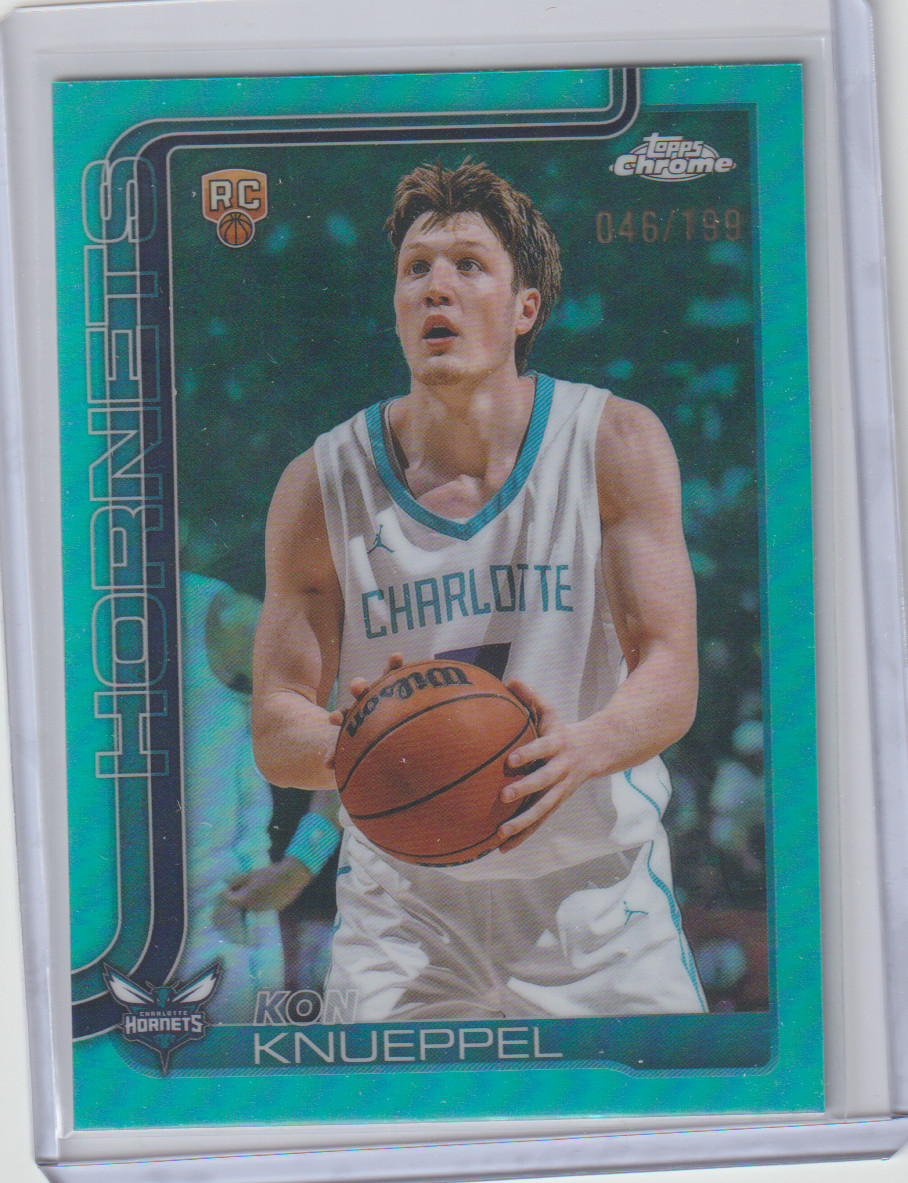 Kon Knueppel Rookie AQUA Refractor #254 2025-26 Topps Chrome RC /199