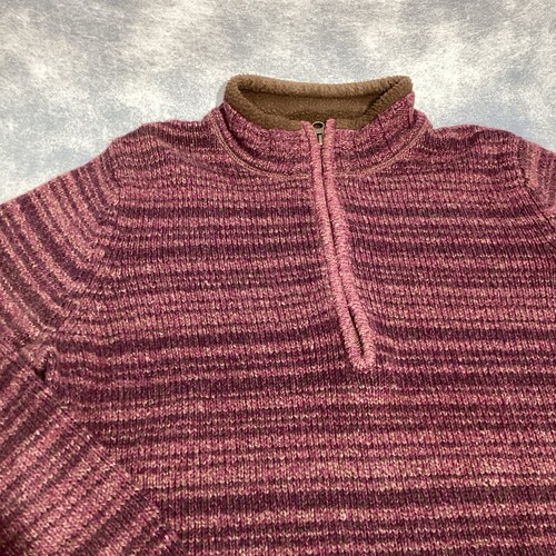 Woolrich Pullover Mulberry Heather Vintage Ramie Blend Größe L Half Zip 44" Brustumfang - Bild 4 von 8