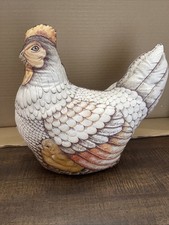 Farmhouse Chicken Hen Stuffed Handmade Pillow Chick Preowned
