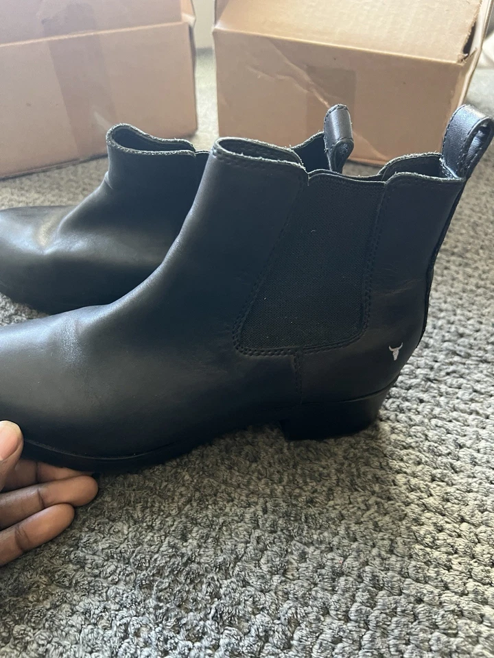Windsor Smith Dopamina Cuero Negro Chelsea Mujer’s Botines Talla 9 W Foto 3 de 4