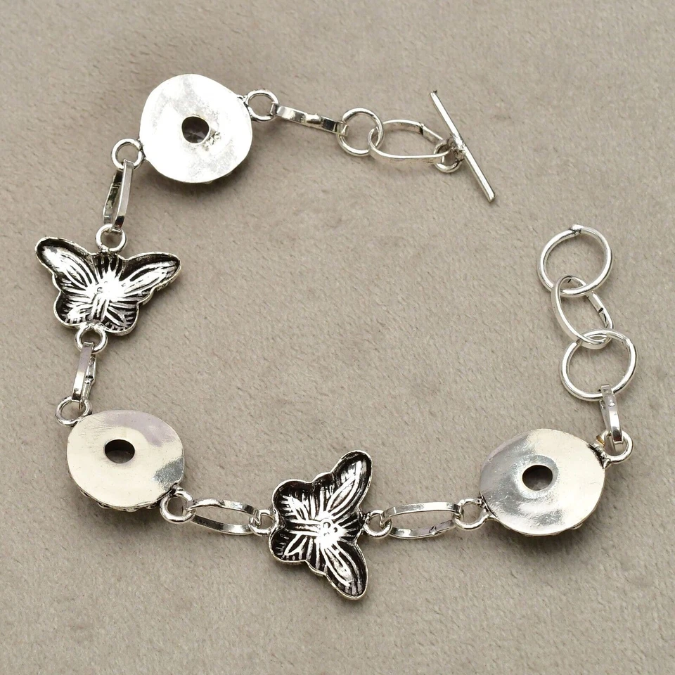 Bracciale in argento sterling 925 con pietre preziose di topazio bianco... - Immagine 4 di 4