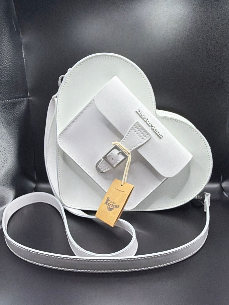 Rare*Dr. Martens White Kiev Leather Heart Shaped Backpack