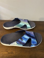 Spenco Kholo Monet Women's Orthotic Slide Sandal Aqua Sea - 10 Medium NWOT Box