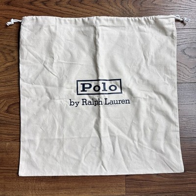 Polo Ralph Lauren Drawstring Shoe Purse Dust Bag Tan Canvas