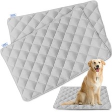 Dog Crate Pad 2 Pack 42" x 28" , Dog Crate Mat with Anti-Slip Bottom, Grey