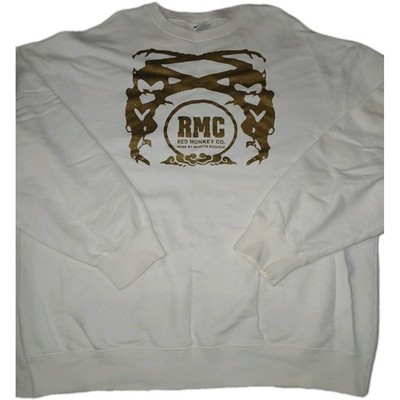 Vintage Red Monkey Jeans RMC White Crew Neck Sweater Martin Ksohoh 4XL Oversized