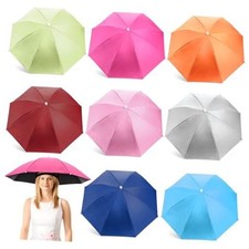 8 Pack Umbrella Cap, 27 Inch Hands Free Head Umbrella with Elastic Band,