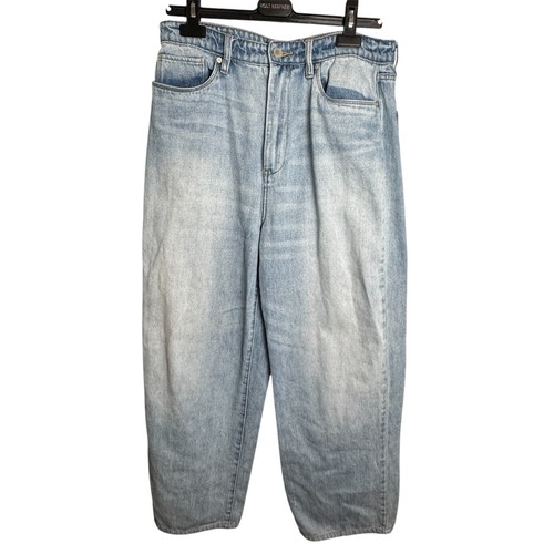 Blank NYC The Franklin Ribcage Wide Leg Jeans Sz 31 Light Wash Whiskering READ - Picture 1 of 17