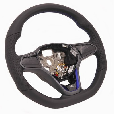 R-Line Sportlenkrad Touch Multifunktion heizbar VW Golf 8 Leder gelocht blau