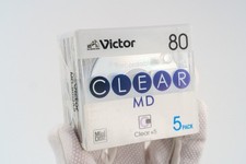 SEALED 5-Pack Victor Clear 80min MiniDiscs - Japan Import MD-80QX5 
