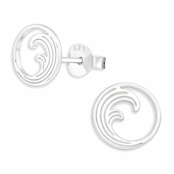 Wellen Ohrringe Ohrstecker 925 Silber - Kinder Damen MäDchen Schmuck-image