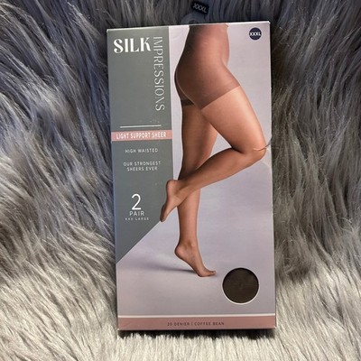 Silk Impressions Light Support Sheer Tights Womens XXXL Coffee Bean High Waisted