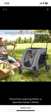 Petsite Extra Large Dog Stroller w/ Adjustable Handle 4 Wheels Dual Entry
