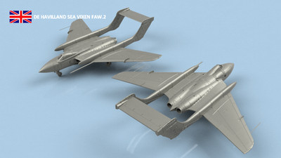 L'Arsenal Models 1/700 D.H. SEA VIXEN FAW.2 UNFOLDED WINGS (5) 3D Printed