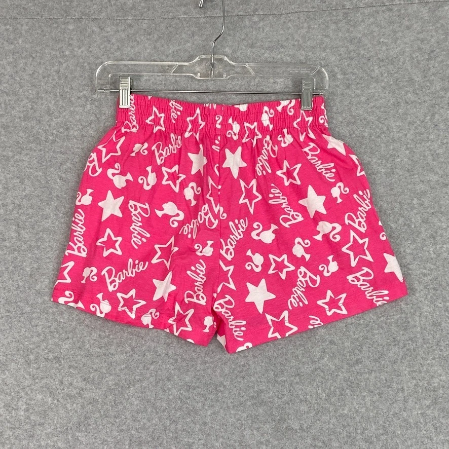 Pantalones Cortos Ropa Híbrida Mujer S (4-6) Rosa Blanco Barbie Estrellas Cintura Elástica Foto 2 de 4