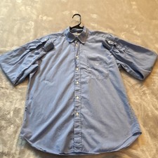 Emporio Armani Men's Blue Cotton Long Sleeve Button-Up Shirt Size 41