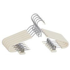 Foam Padded Clothes Hangers With Clips 5 Pack Beige Sponge Non Slip Heavy