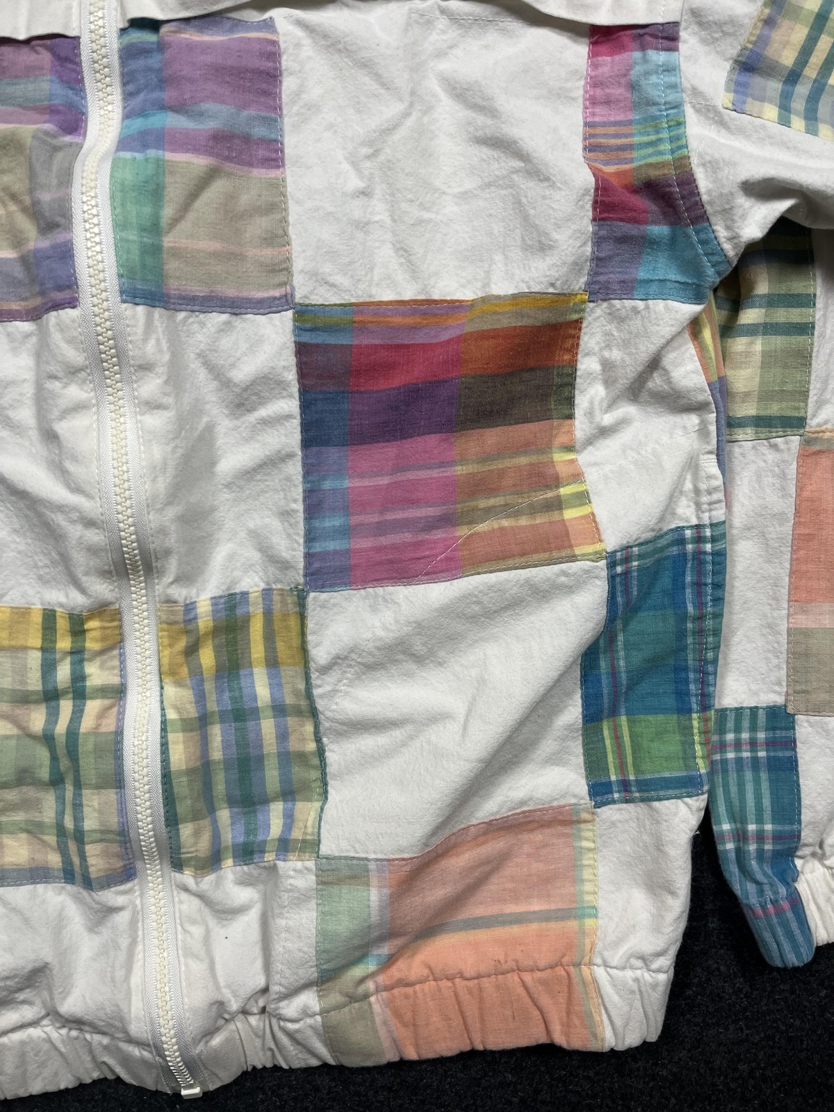 PATCHIT Jacket Mens Small Multicolor Plaid Patchw… - image 3