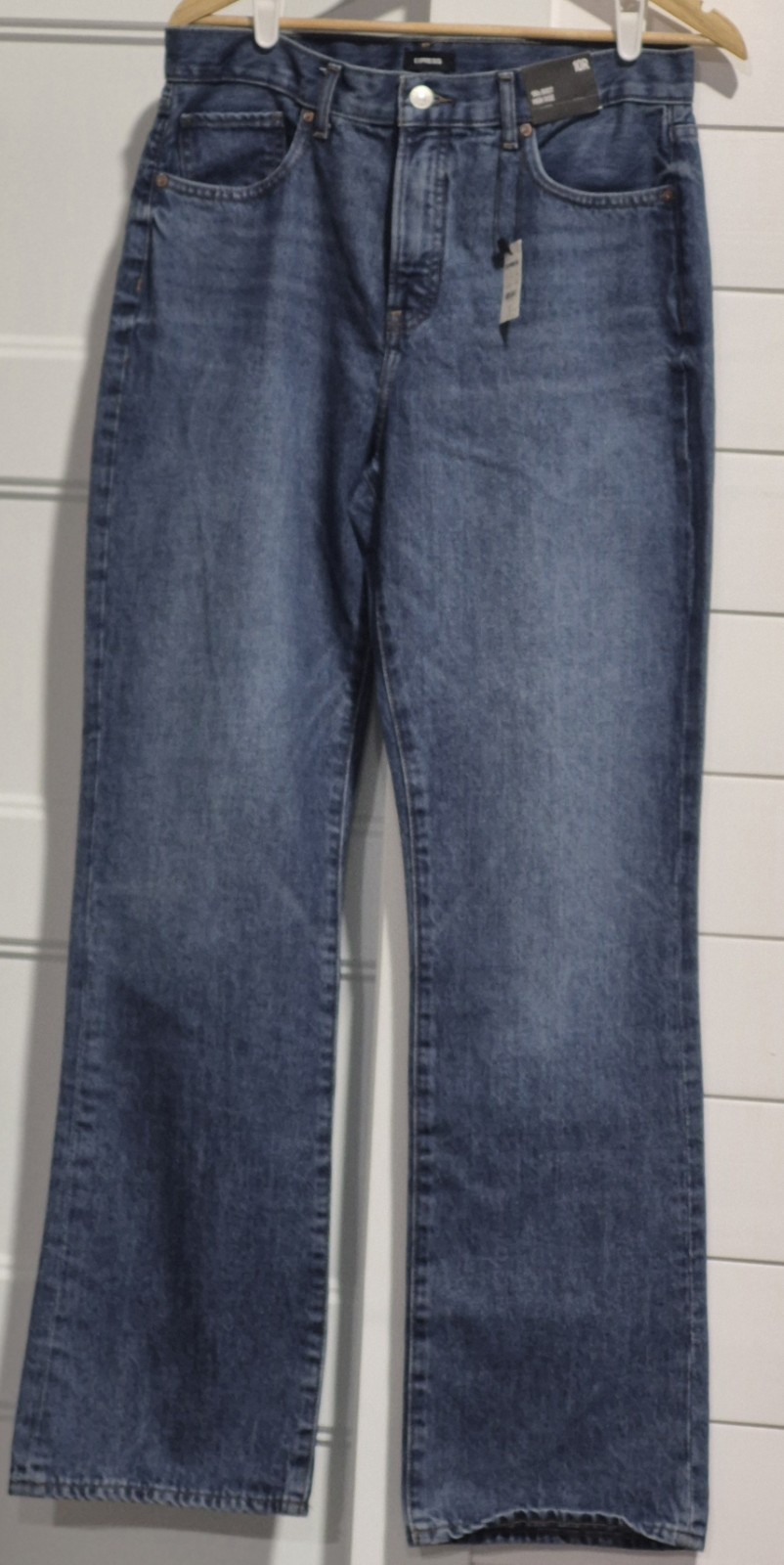 Express Women's Wide Leg High Rise 90's Jeans Size 10R Medium Wash Zip Fly