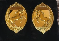 Set  Vintage  Brass Unicorn Fantasy  70s Framed  Wall  Hanging Mirror 6x4