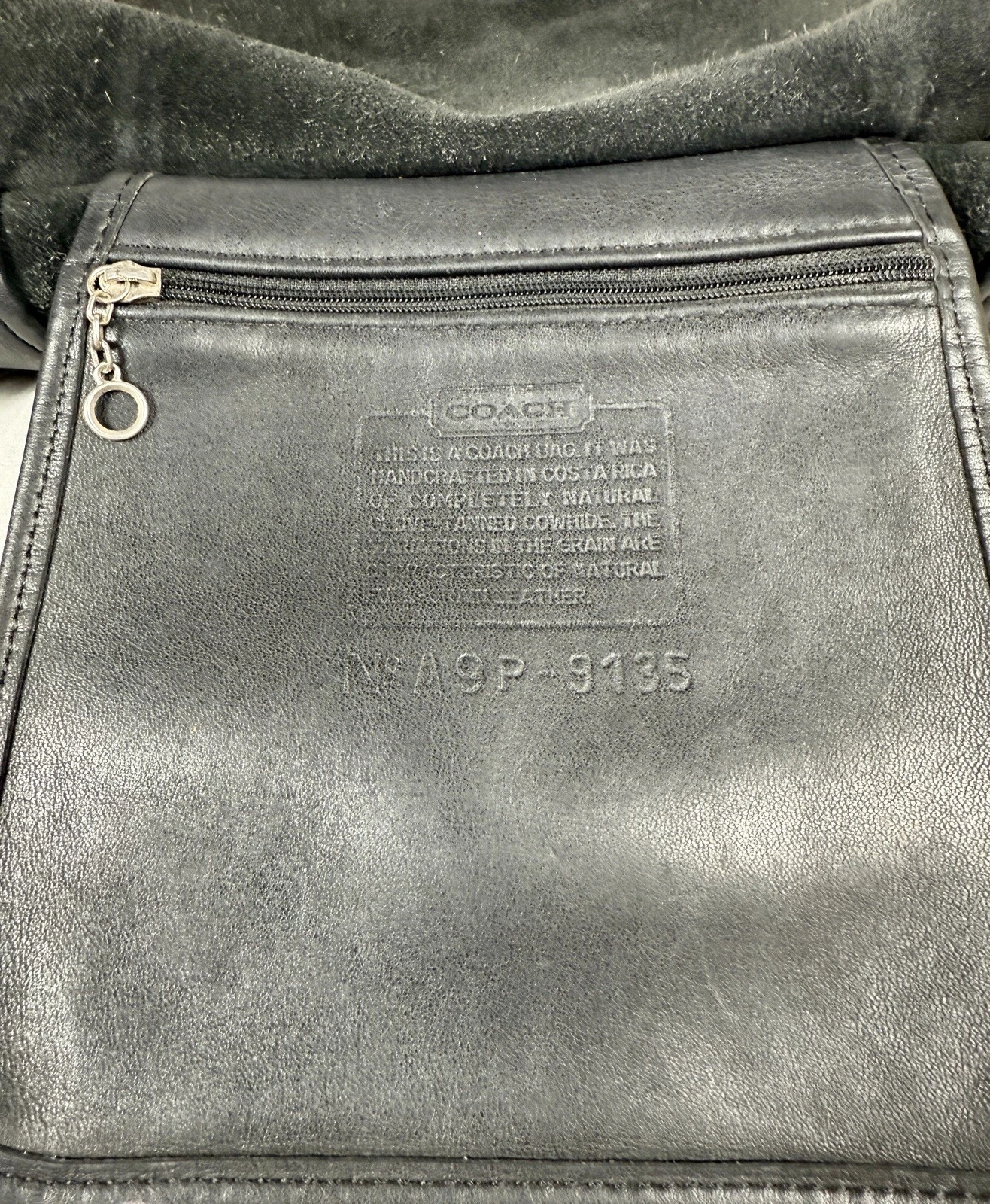 ???Borsa a tracolla vintage COACH A9P 9135 BLACK FLAP guanto pelle conciata 2WAY