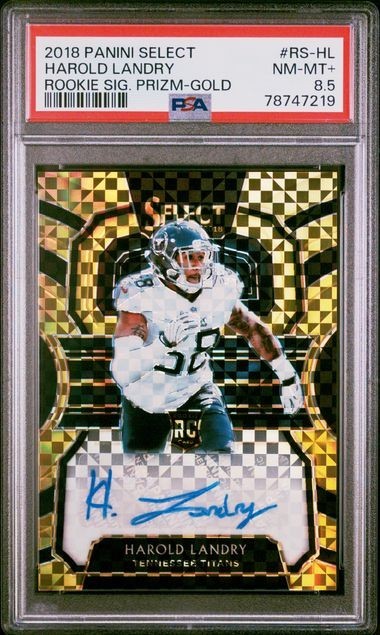 2018 SELECT HAROLD LANDRY GOLD ROOKIE /10 AUTO PSA 8.5 #RS-HL PATRIOTS POP 1 view 2