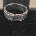 VINTAGE PROTECTED BY ANGEL STERLING SILVER 925 SPINNING BAND RING SZ 8