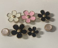 7 Flower  Gem Shoe Charms Enamel Plated Fun and Colorful Shoe Charms